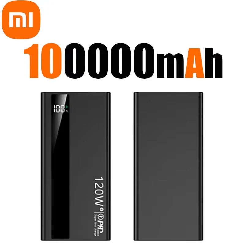 Xiaomi 120W 50000mAh, 100000mAh, 200000mAh Power Bank High Capacity Super Fast Charging Power Bank Portable Battery Charger For Huawei iPhone Samsung