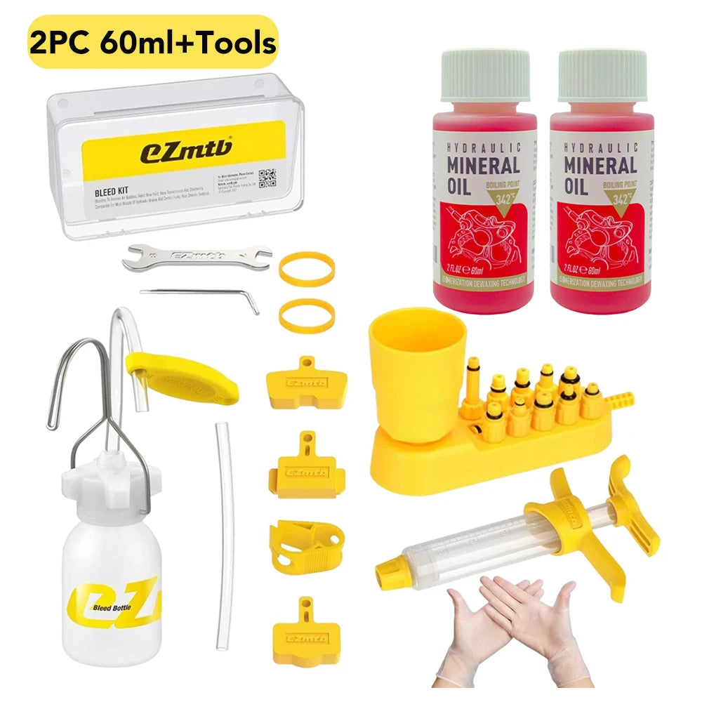 Bicycle Brake Mineral Oil 60ML Bike Hydraulic Disc Brake Oil Bleed Kit For SHIMANO TEKTRO SRAM NUTT Series Brake Repair Tools