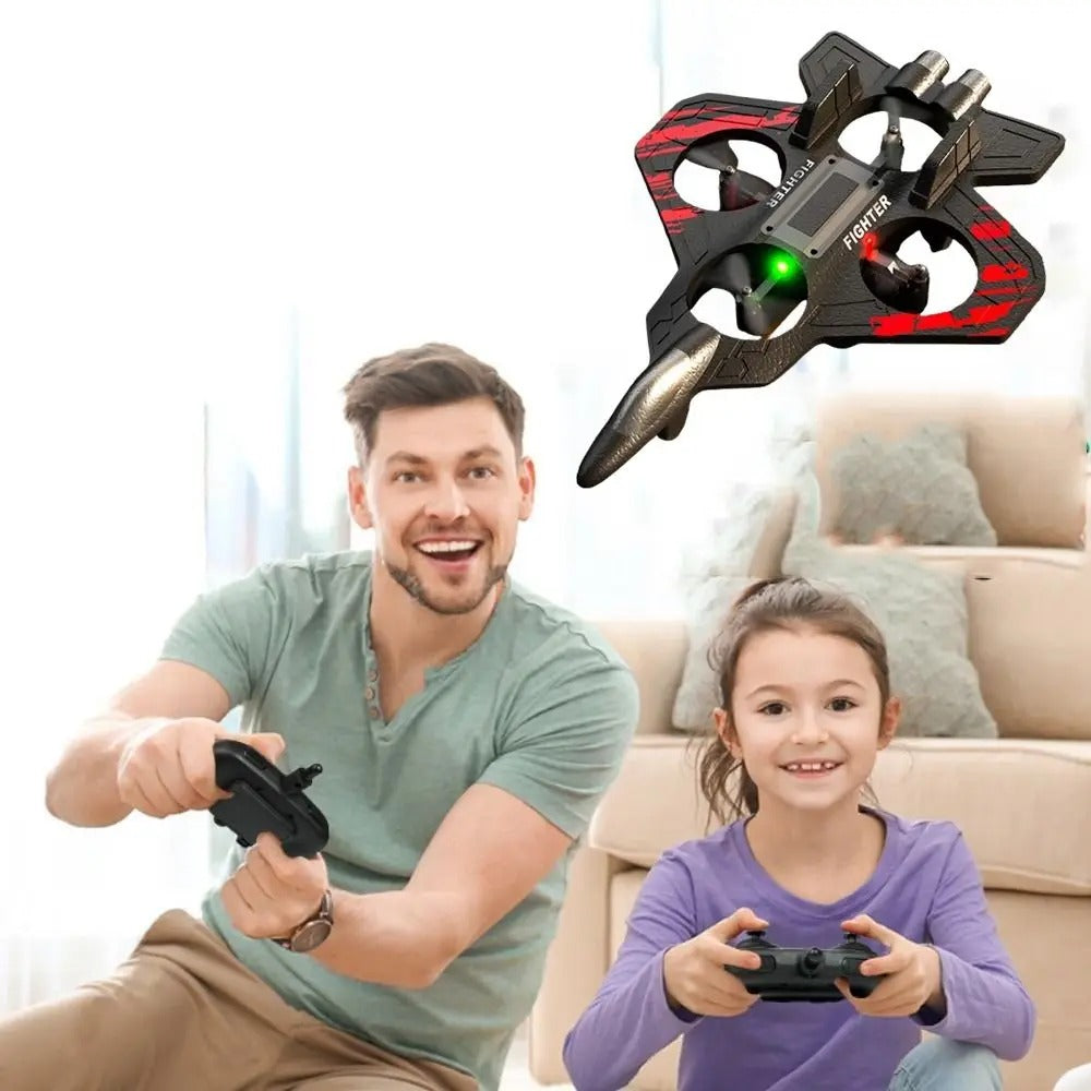 EPP Foam Remote Control Foam Fighter RC Drones Rechargeable Four Motor Helicopter Toy with Light Durable RC Hobby Jet Plane