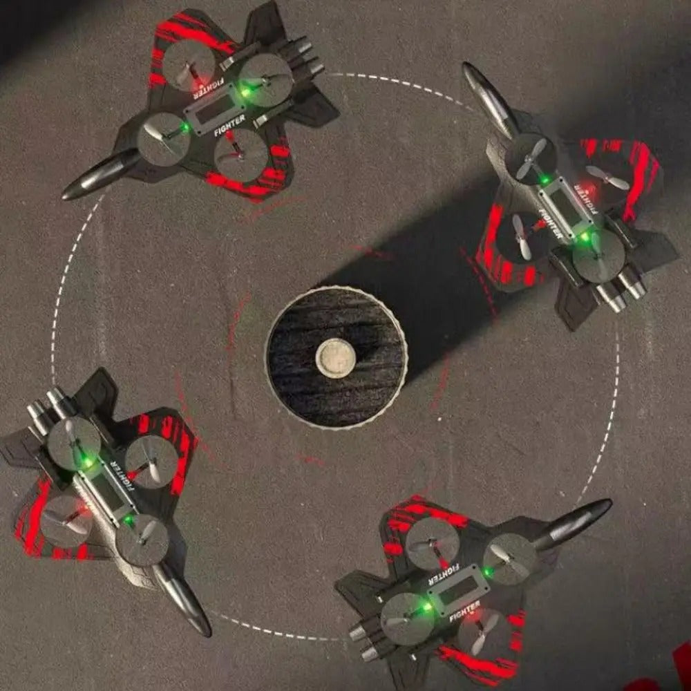 EPP Foam Remote Control Foam Fighter RC Drones Rechargeable Four Motor Helicopter Toy with Light Durable RC Hobby Jet Plane