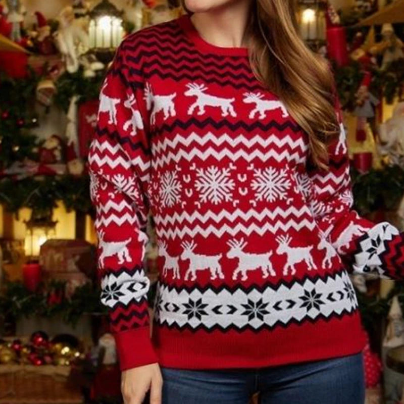 2025 Christmas Sweaters Women Men Boys Girls Matching Outfits Couples Kids Casual Knitwear Long Sleeve Jumpers Xmas Family Look