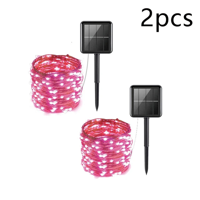 7m/12m/22m/32m LED Solar Light Outdoor Garden Fairy String Light Led Twinkle Waterproof Lamp for Christmas Patio Tree Party