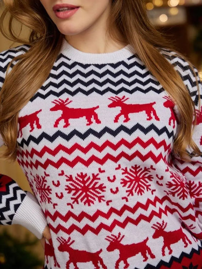 2025 Christmas Sweaters Women Men Boys Girls Matching Outfits Couples Kids Casual Knitwear Long Sleeve Jumpers Xmas Family Look