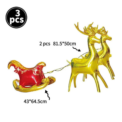 2025 Christmas Ballons Decoration Merry Christmas Candy Cane Foil Balloon Snowman Santa Claus New Year Xmas Party Decor Supplies