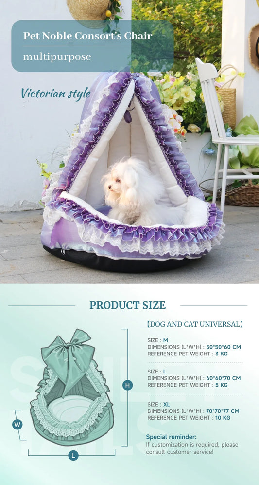 Fashion Pet Dwelling [Multi-functional Transformation] Removable and Washable Pet Kennel Victorian Style for Cats and Dogs