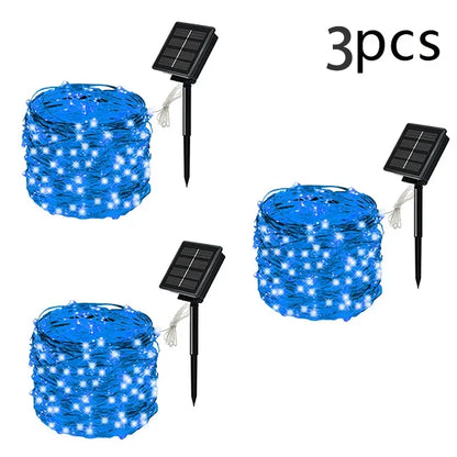 7m/12m/22m/32m LED Solar Light Outdoor Garden Fairy String Light Led Twinkle Waterproof Lamp for Christmas Patio Tree Party