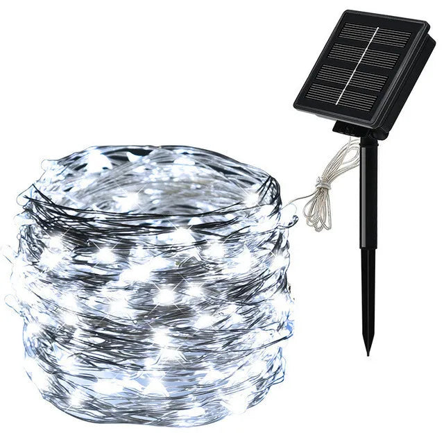7m/12m/22m/32m LED Solar Light Outdoor Garden Fairy String Light Led Twinkle Waterproof Lamp for Christmas Patio Tree Party