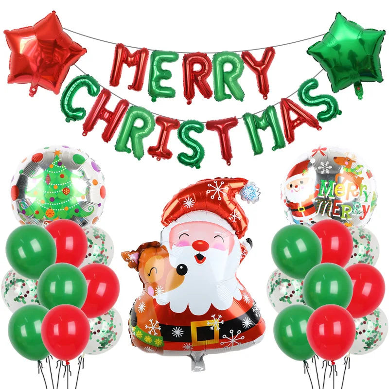 2025 Christmas Ballons Decoration Merry Christmas Candy Cane Foil Balloon Snowman Santa Claus New Year Xmas Party Decor Supplies