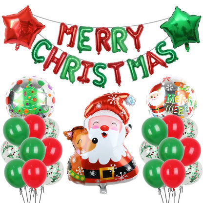 2025 Christmas Ballons Decoration Merry Christmas Candy Cane Foil Balloon Snowman Santa Claus New Year Xmas Party Decor Supplies