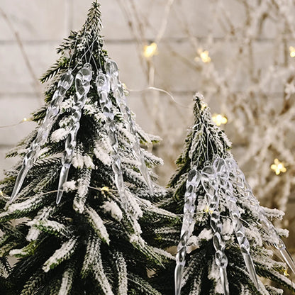 12/24/60pcs 13cm Christmas Simulation Ice Xmas Tree Hanging Ornament Fake Icicle Winter Party Christmas New Year Home Decoration