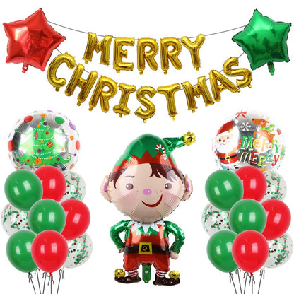 2025 Christmas Ballons Decoration Merry Christmas Candy Cane Foil Balloon Snowman Santa Claus New Year Xmas Party Decor Supplies