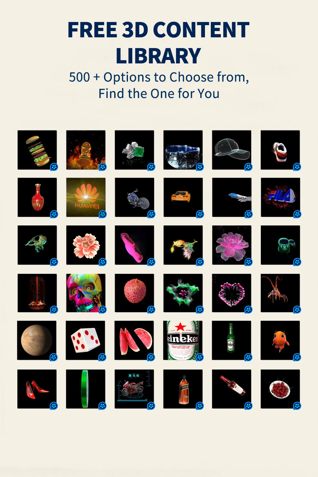 3D Hologram Fan 20.4" 22" 23.6" LED Holographic Display High Brightness Advertising Projector for Store Exhibition