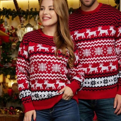 2025 Christmas Sweaters Women Men Boys Girls Matching Outfits Couples Kids Casual Knitwear Long Sleeve Jumpers Xmas Family Look