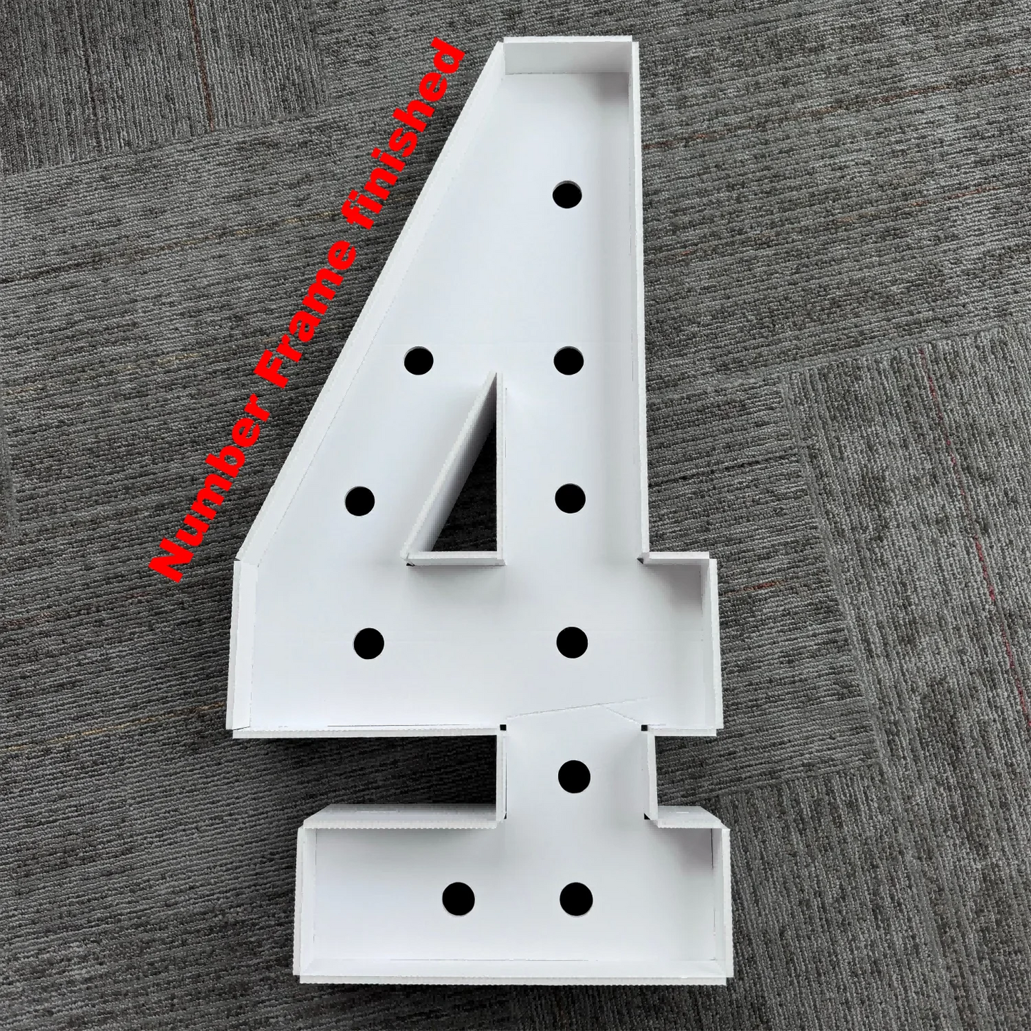 1Pc 73cm/28.7inch Light Up Digital Marquee Frame White Lights KT Board Number 0-9 Plug-in KT Board With Bracket Party Decorative