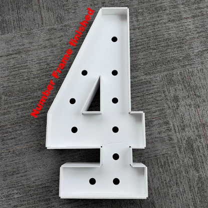 1Pc 73cm/28.7inch Light Up Digital Marquee Frame White Lights KT Board Number 0-9 Plug-in KT Board With Bracket Party Decorative