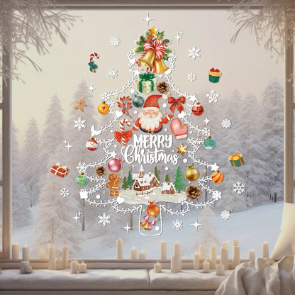 2026 Christmas Window Stickers Xmas Wall Sticker Decals Kid Room Wall Merry Christmas Decorations for Home 2025 New Year Sticker