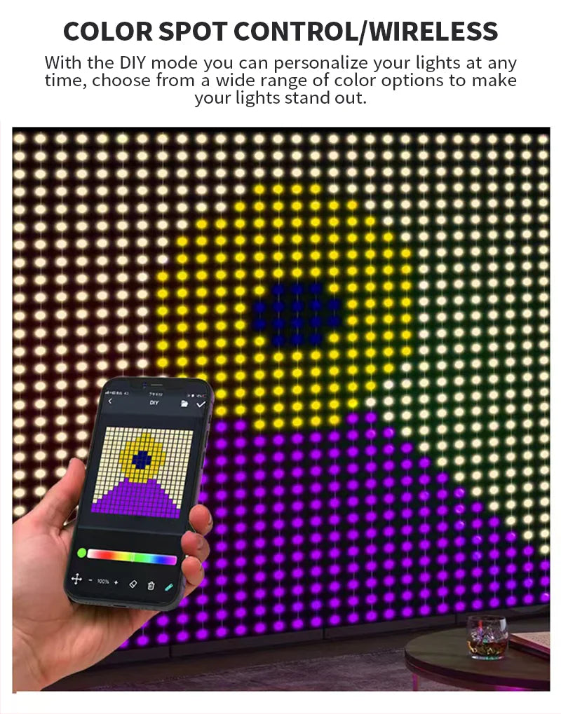 400 LED Smart Curtain Lights String Lights with Smart App Remote Control Music Sync Christmas Curtain String Outdoor Fairy Light