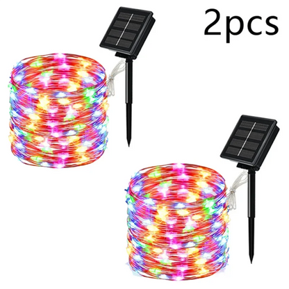 7m/12m/22m/32m LED Solar Light Outdoor Garden Fairy String Light Led Twinkle Waterproof Lamp for Christmas Patio Tree Party