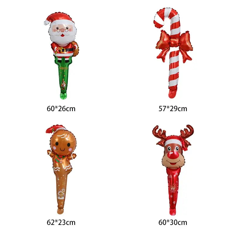 2025 Christmas Ballons Decoration Merry Christmas Candy Cane Foil Balloon Snowman Santa Claus New Year Xmas Party Decor Supplies