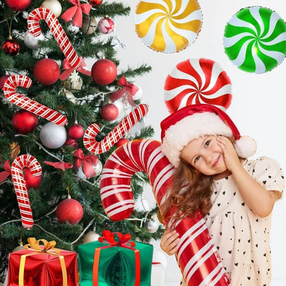 2025 Christmas Ballons Decoration Merry Christmas Candy Cane Foil Balloon Snowman Santa Claus New Year Xmas Party Decor Supplies