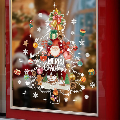 2026 Christmas Window Stickers Xmas Wall Sticker Decals Kid Room Wall Merry Christmas Decorations for Home 2025 New Year Sticker