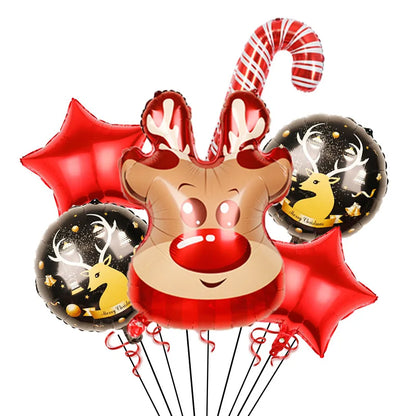 2025 Christmas Ballons Decoration Merry Christmas Candy Cane Foil Balloon Snowman Santa Claus New Year Xmas Party Decor Supplies