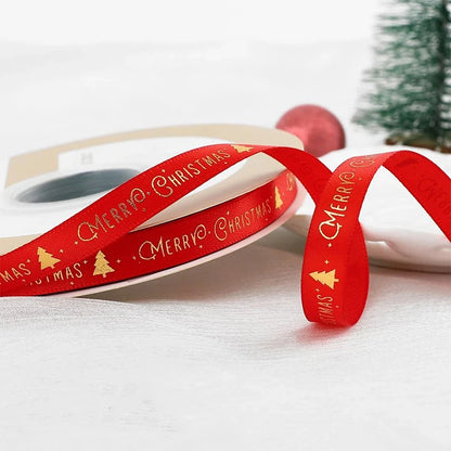 5M Christmas Ribbon Printed Christmas Polyester Ribbon For Handmade Design Christmas Decoration Navidad 2026 DIY Gift Box Packin