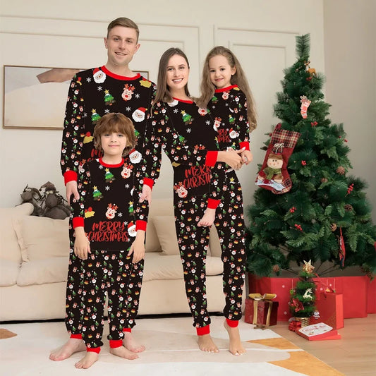Christmas Family Matching Pajamas Outfits Adult And Kids Xmas Sleepwear Sets Print Tops+Pants 2 PCS Baby Boys Girls Romper