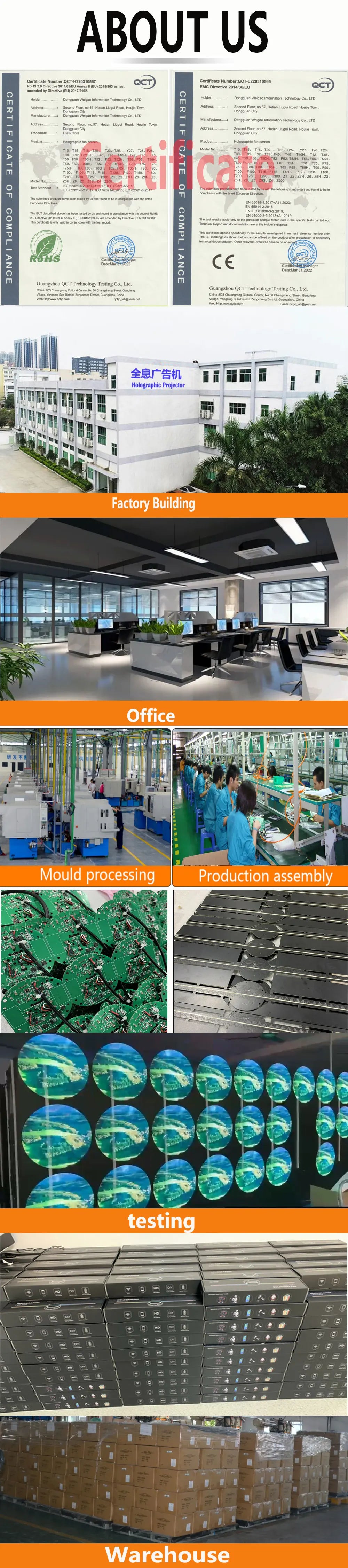 62cm 3D Fan Hologram Projector Wifi LED Sign Remote Control 3D Holographic Lamp Player Advertising Display Logo Light