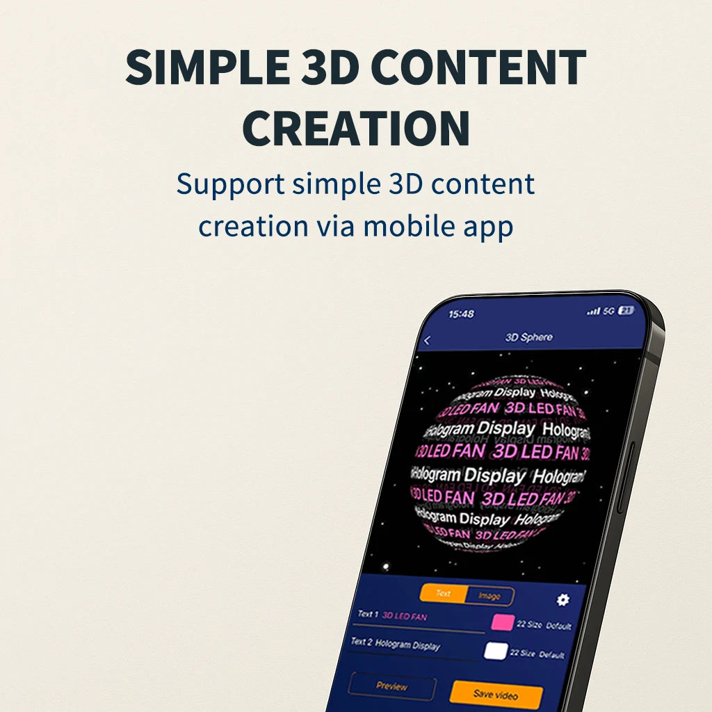 3D Hologram Fan 20.4" 22" 23.6" LED Holographic Display High Brightness Advertising Projector for Store Exhibition