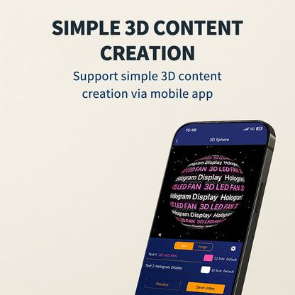 3D Hologram Fan 20.4" 22" 23.6" LED Holographic Display High Brightness Advertising Projector for Store Exhibition