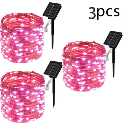 7m/12m/22m/32m LED Solar Light Outdoor Garden Fairy String Light Led Twinkle Waterproof Lamp for Christmas Patio Tree Party