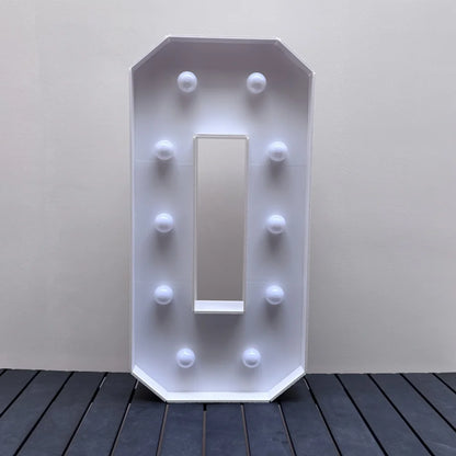 1Pc 73cm/28.7inch Light Up Digital Marquee Frame White Lights KT Board Number 0-9 Plug-in KT Board With Bracket Party Decorative