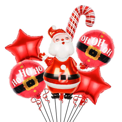 2025 Christmas Ballons Decoration Merry Christmas Candy Cane Foil Balloon Snowman Santa Claus New Year Xmas Party Decor Supplies