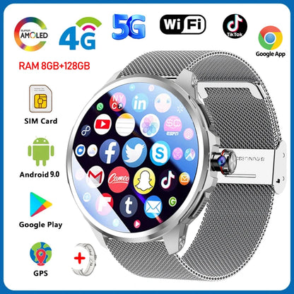 5G/4G Full Netcom 8GB+128GB RAM Smart Watch 1.95 inch 720*720 AMOLED 2100mah Battery 900W Camera GPS WIFI Google APPS Smartwatch