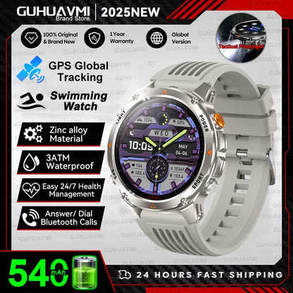 2025 New Professional GPS Sports Smart Watch Outdoor RIDE Run GPS track Swim Watchs Compass Altimeter 3ATM Sports Bracelets Men