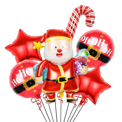 2025 Christmas Ballons Decoration Merry Christmas Candy Cane Foil Balloon Snowman Santa Claus New Year Xmas Party Decor Supplies