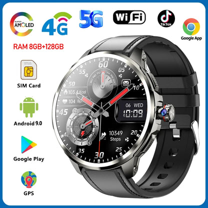 5G/4G Full Netcom 8GB+128GB RAM Smart Watch 1.95 inch 720*720 AMOLED 2100mah Battery 900W Camera GPS WIFI Google APPS Smartwatch