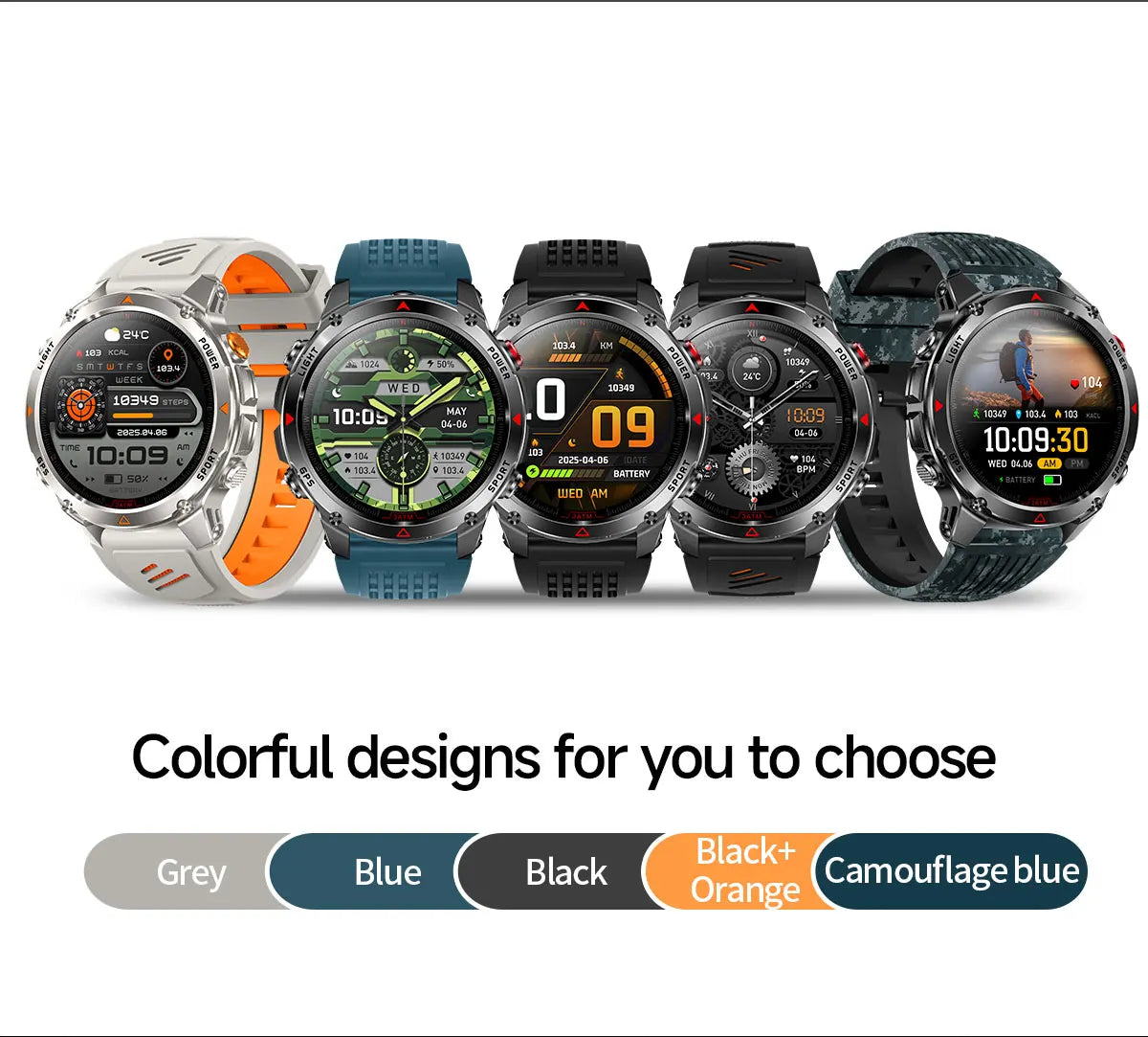 2025 New Professional GPS Sports Smart Watch Outdoor RIDE Run GPS track Swim Watchs Compass Altimeter 3ATM Sports Bracelets Men