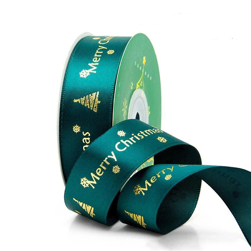 5M Christmas Ribbon Printed Christmas Polyester Ribbon For Handmade Design Christmas Decoration Navidad 2026 DIY Gift Box Packin