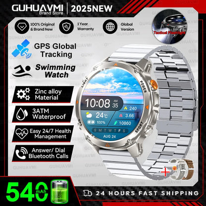 2025 New Professional GPS Sports Smart Watch Outdoor RIDE Run GPS track Swim Watchs Compass Altimeter 3ATM Sports Bracelets Men