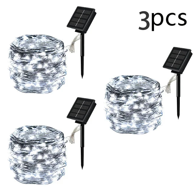 7m/12m/22m/32m LED Solar Light Outdoor Garden Fairy String Light Led Twinkle Waterproof Lamp for Christmas Patio Tree Party