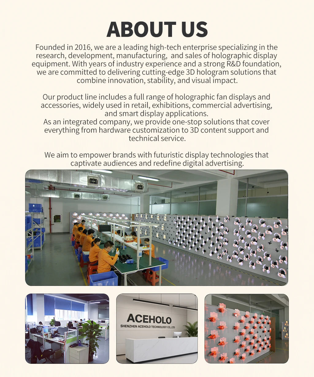 3D Hologram Fan 20.4" 22" 23.6" LED Holographic Display High Brightness Advertising Projector for Store Exhibition