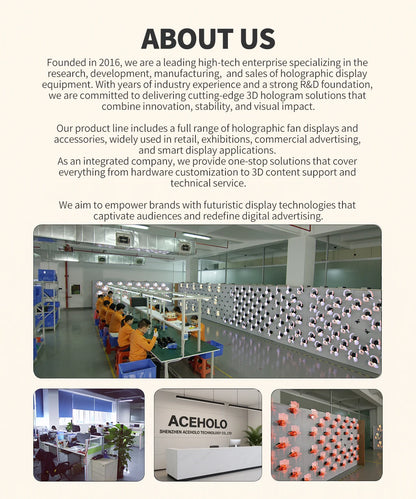 3D Hologram Fan 20.4" 22" 23.6" LED Holographic Display High Brightness Advertising Projector for Store Exhibition