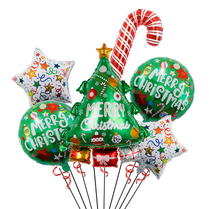 2025 Christmas Ballons Decoration Merry Christmas Candy Cane Foil Balloon Snowman Santa Claus New Year Xmas Party Decor Supplies