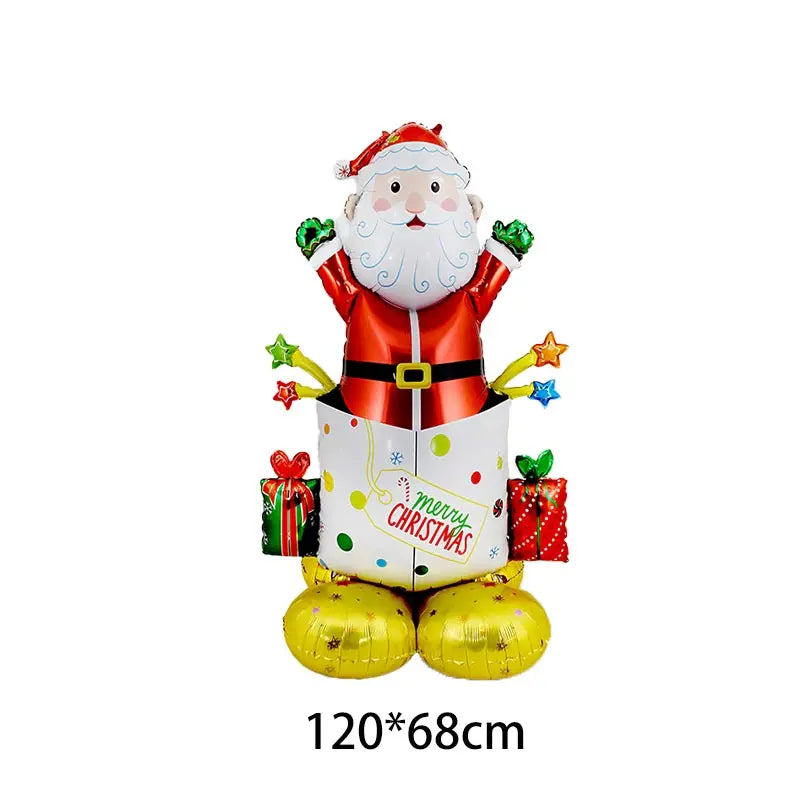 2025 Christmas Ballons Decoration Merry Christmas Candy Cane Foil Balloon Snowman Santa Claus New Year Xmas Party Decor Supplies