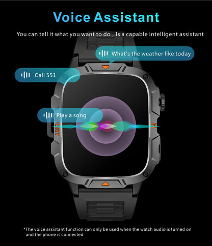 2025 New For Xiaomi Military Grade Smart Watch Men 1.96" AMOLED Screen 5ATM Waterproof Sports Fitness Tracker BT Call Smartwatch