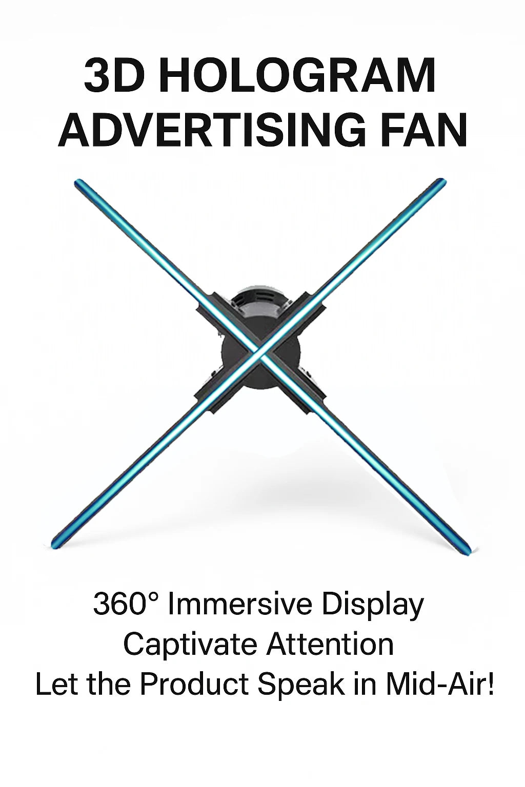 3D Hologram Fan 20.4" 22" 23.6" LED Holographic Display High Brightness Advertising Projector for Store Exhibition