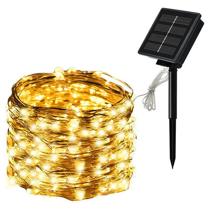 7m/12m/22m/32m LED Solar Light Outdoor Garden Fairy String Light Led Twinkle Waterproof Lamp for Christmas Patio Tree Party