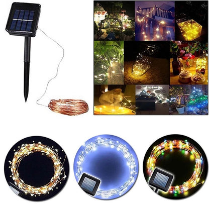 7m/12m/22m/32m LED Solar Light Outdoor Garden Fairy String Light Led Twinkle Waterproof Lamp for Christmas Patio Tree Party